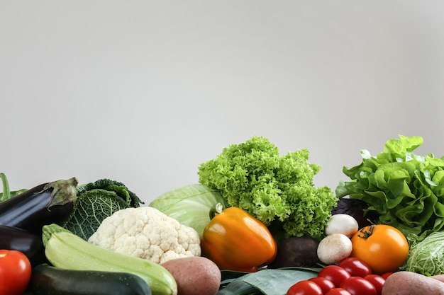 Fresh vegetables on light background