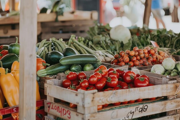 写真 市場での新鮮な野菜