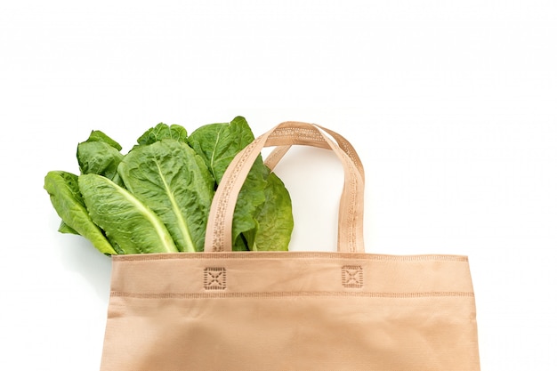 Fresh vegetables organic in eco cotton fabric bags.