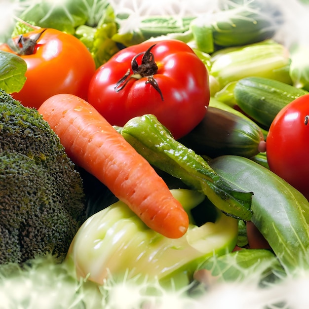Свежие овощи органические продукты фермысвежий садтовары питательная зелень здоровое питание n
