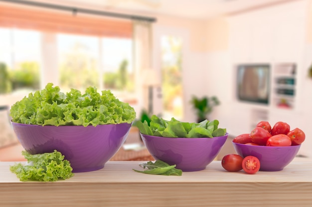 Fresh vegetables salad with cabbage and carrot in bowl