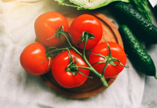 Photo fresh vegetables for salad