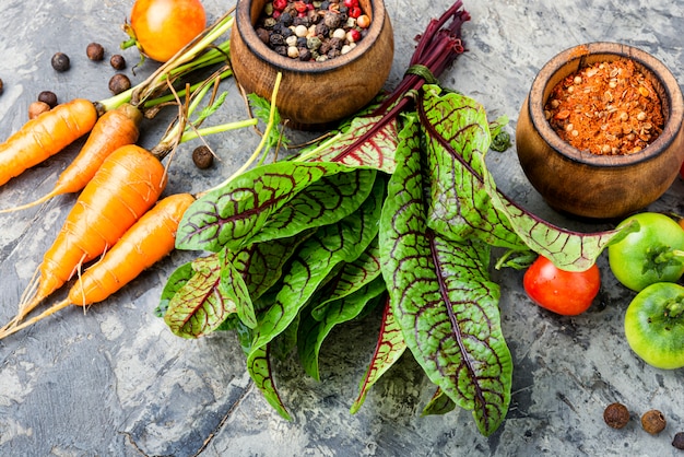 Fresh vegetables for salad