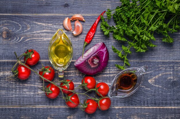 Fresh vegetables for salsa sauce