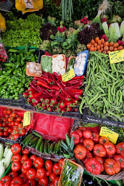 Fresh vegetables selling in a super shop in turkey