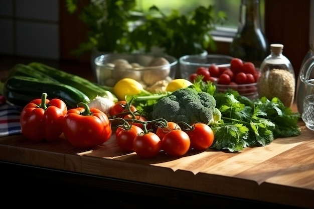 Fresh vegetables in the table