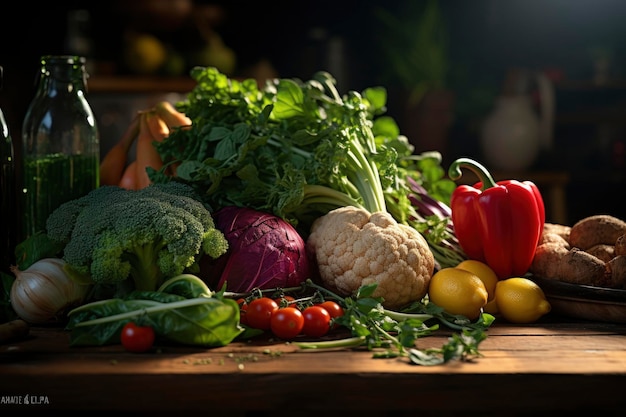 Fresh vegetables in the table