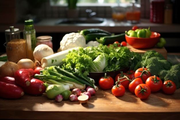 Fresh vegetables in the table