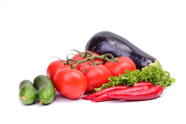 Fresh vegetables with tomatoes and cucumber