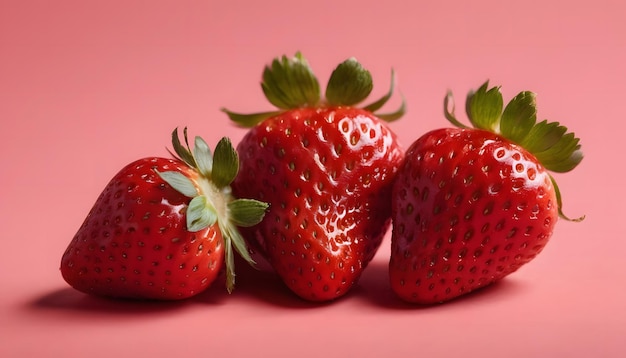 Foto le fragole fresche e vivaci con i semi luccicanti sembrano raccolte e deliziose