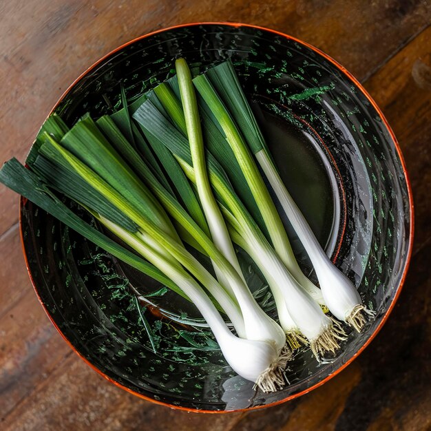 fresh and vitamin full green onion View from above Chinese cuisine ingredient for hotpot