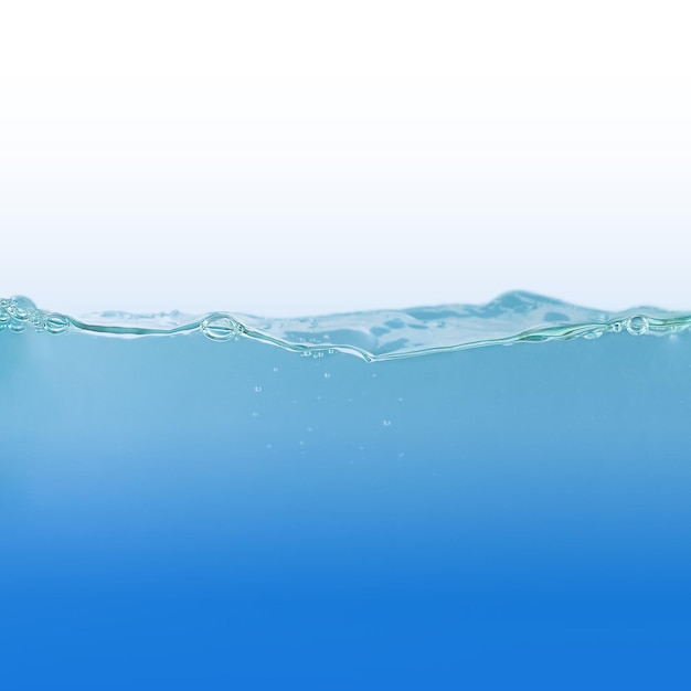 Fresh water surface with splash and air bubbles
