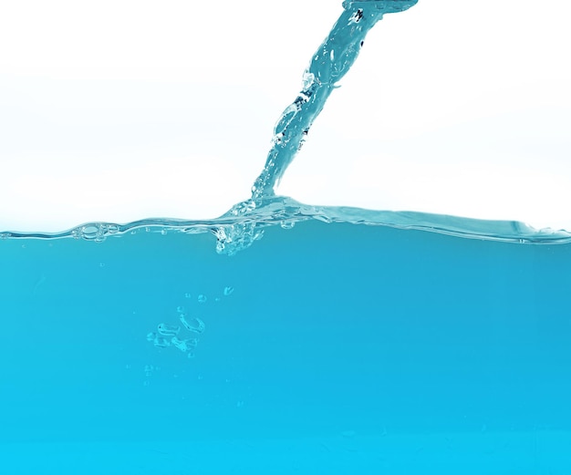 Fresh water surface with splash and air bubbles