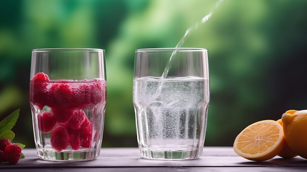 fresh water with fruits slimming and healthy lifestyle