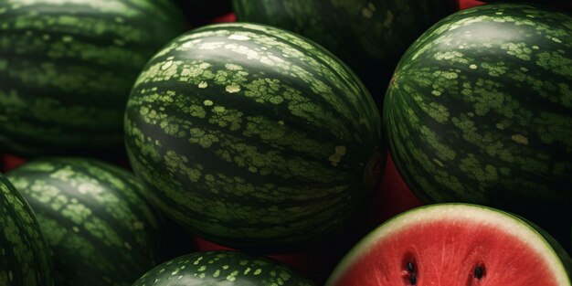 Fresh Watermelon Background Heap of Watermelons Generative AI