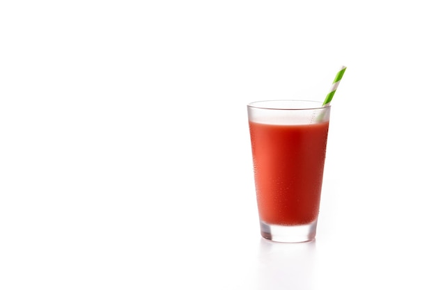 Fresh watermelon juice isolated on white background