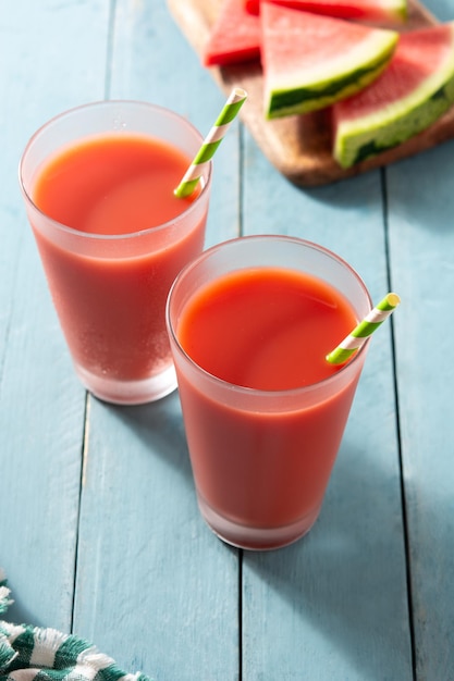 Fresh watermelon juice with ice