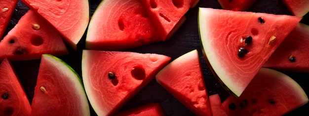 Fresh watermelon sliced fruits background generative ai