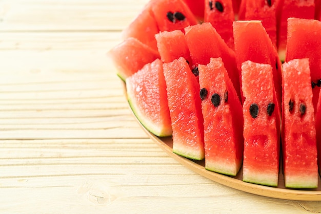 Fresh watermelon sliced on plate