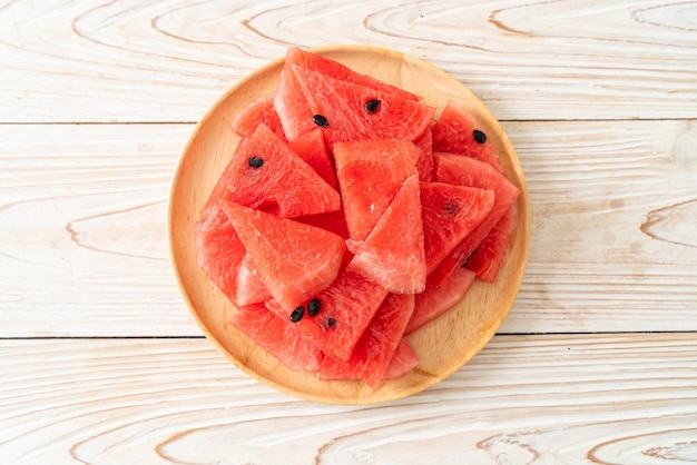 Fresh watermelon sliced on plate