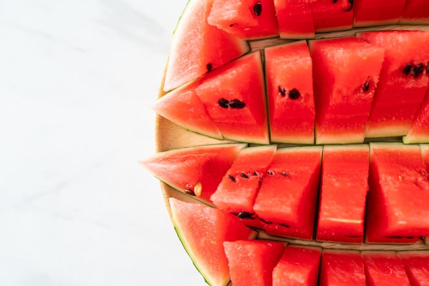 Fresh watermelon sliced on plate