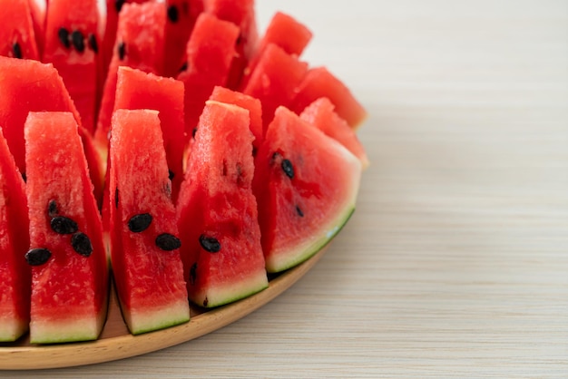 Fresh watermelon sliced on plate