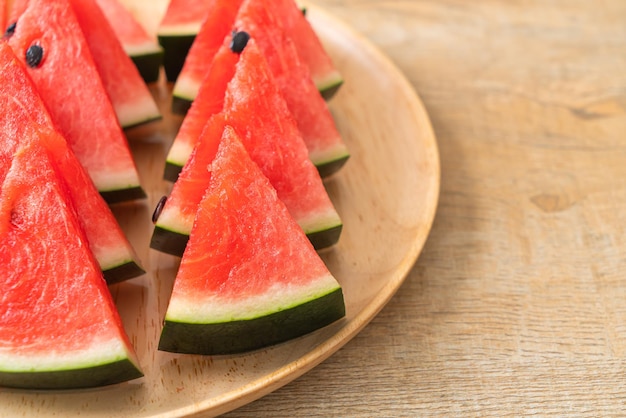 Fresh watermelon sliced on plate