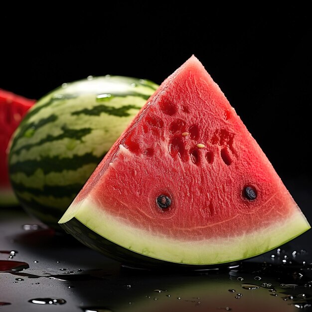 fresh watermelon slices photo