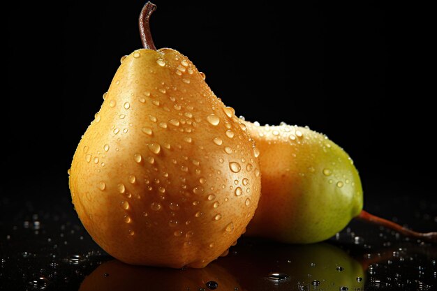 Photo fresh and wet pear fruit