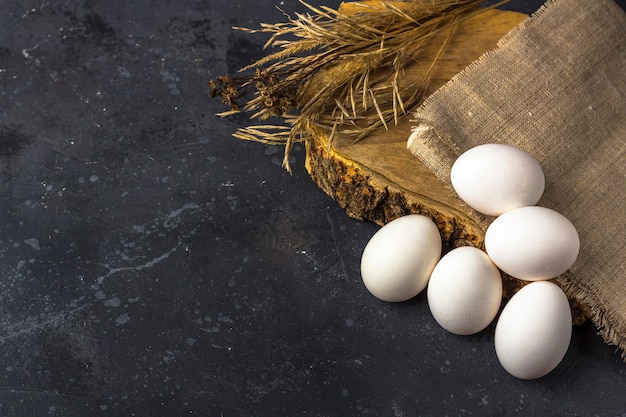 fresh white eggs in egg cell