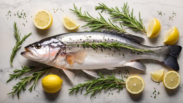 Fresh whole raw fish on a light background