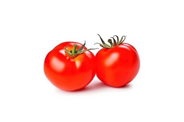 Fresh whole red tomatoes isolated on white background