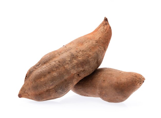 fresh yam potato isolated on white background