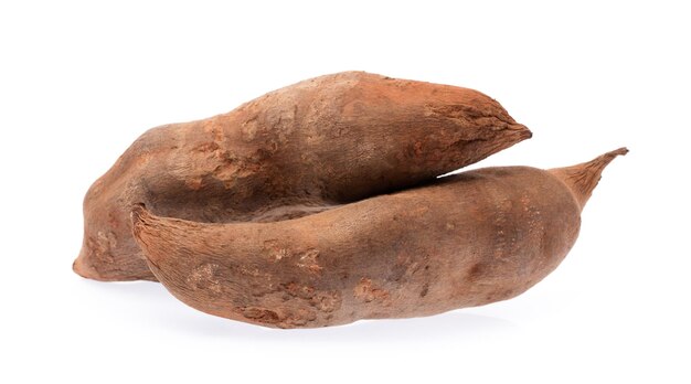 fresh yam potato isolated on white background