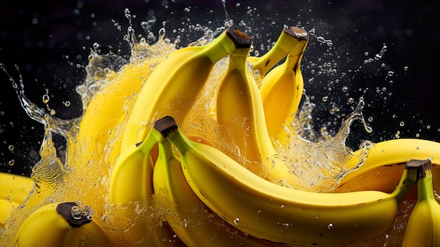 Fresh yellow banana Generate AI