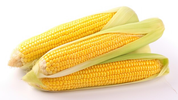 Fresh yellow corn isolated on transparent or white background Presented in a flat style