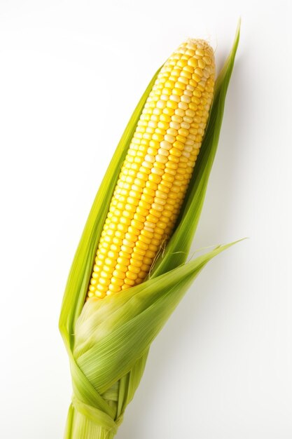 Fresh yellow corn isolated on transparent or white background Presented in a flat style