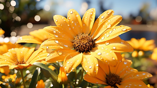 写真 新鮮な黄色のデイジーの一輪の花をクローズ アップの美しさ