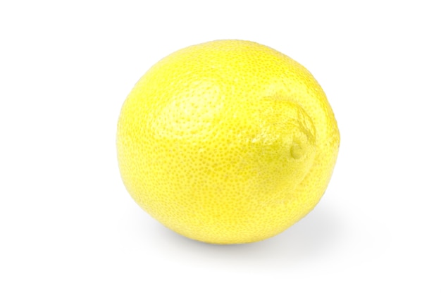 fresh yellow lemon isolated on white.