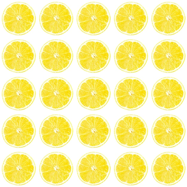 Fresh yellow lemon photographic pattern