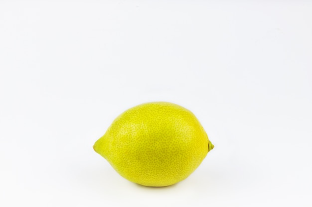 Fresh yellow lemon on white background