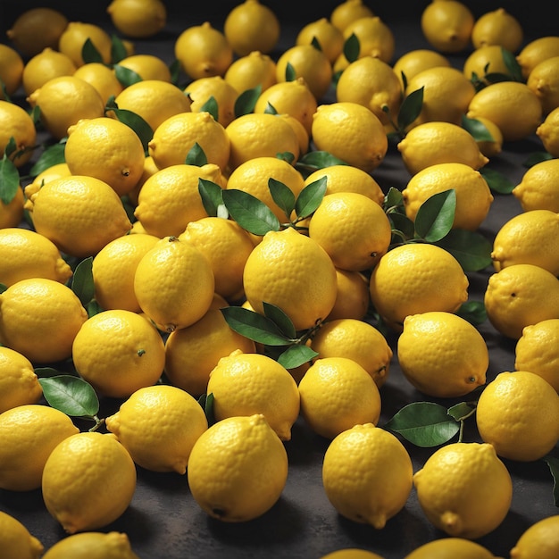 Fresh yellow lemons background