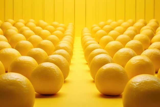 Foto ia generativa del fondo del modello dei limoni gialli freschi