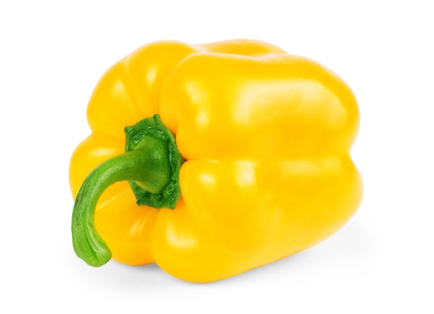 Fresh yellow paprika isolated on white background