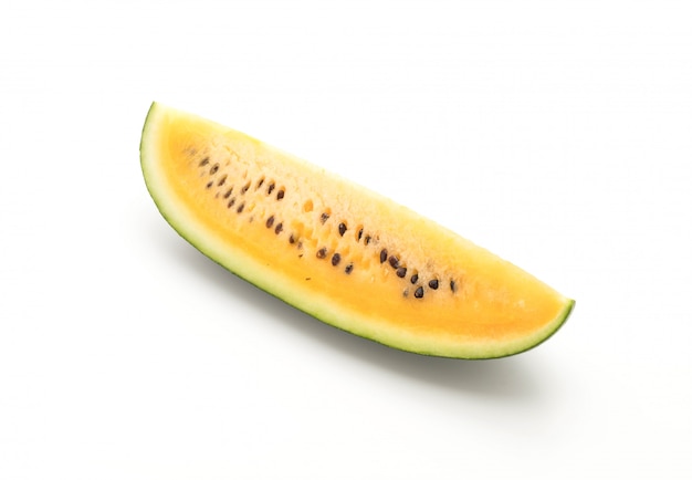 fresh yellow watermelon on white 