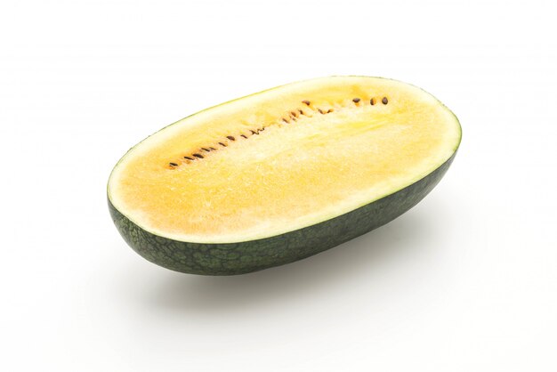 fresh yellow watermelon on white 