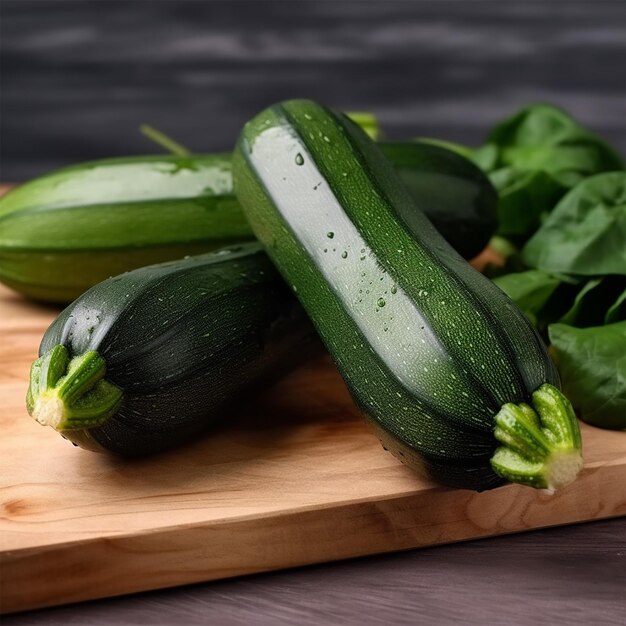 Fresh Zucchini On Cutting Board