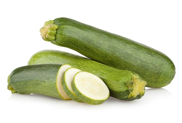 Fresh zucchini on white background