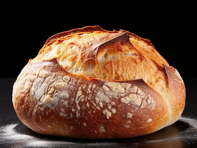 Freshly baked bread on a dark background