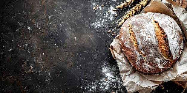 Фото Свежевыпеченный хлеб в деревенском стиле